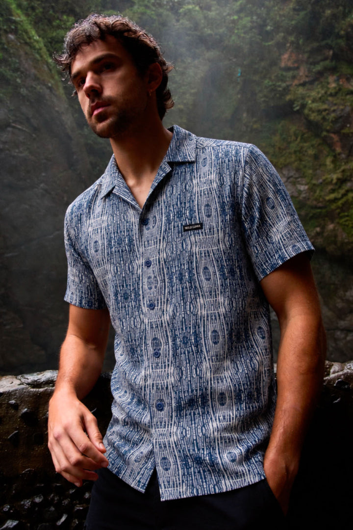 Camisa Mero Shibori Azul Hombre