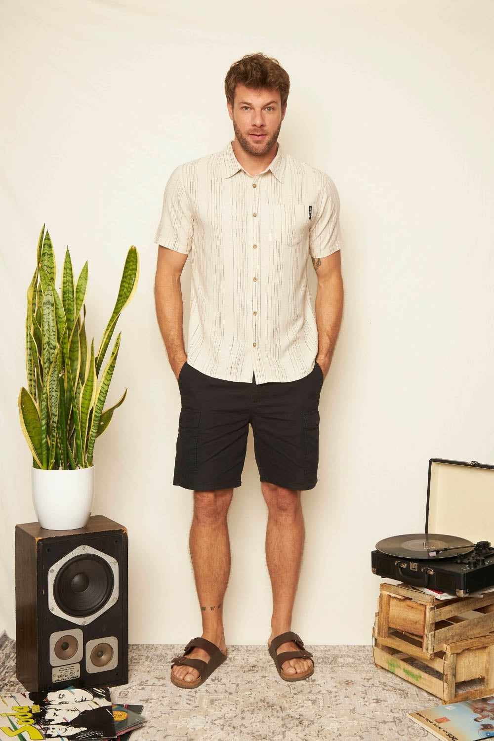 Camisa Noti Beige Hombre