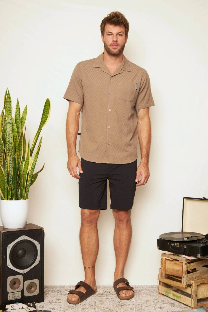 Camisa Sumi Orgánica Cafe Hombre