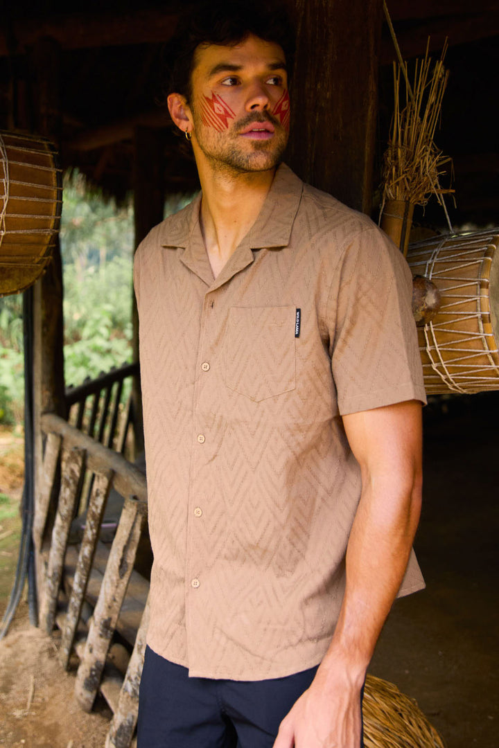 Camisa Sumi Orgánica Cafe Hombre