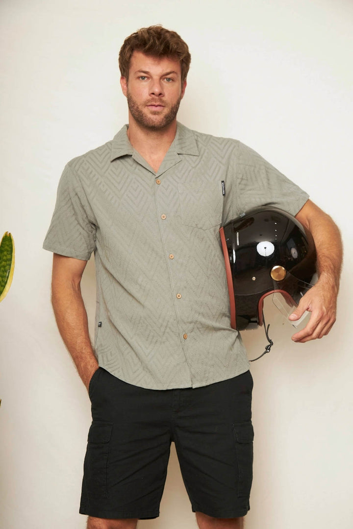 Camisa Sumi Orgánica Verde Agua Hombre