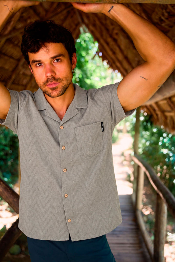 Camisa Sumi Orgánica Verde Agua Hombre