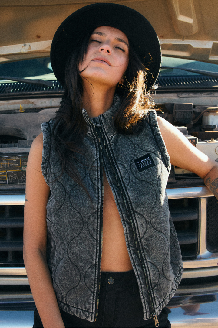 Chaqueta Roma Orgánica Denim Negra Mujer