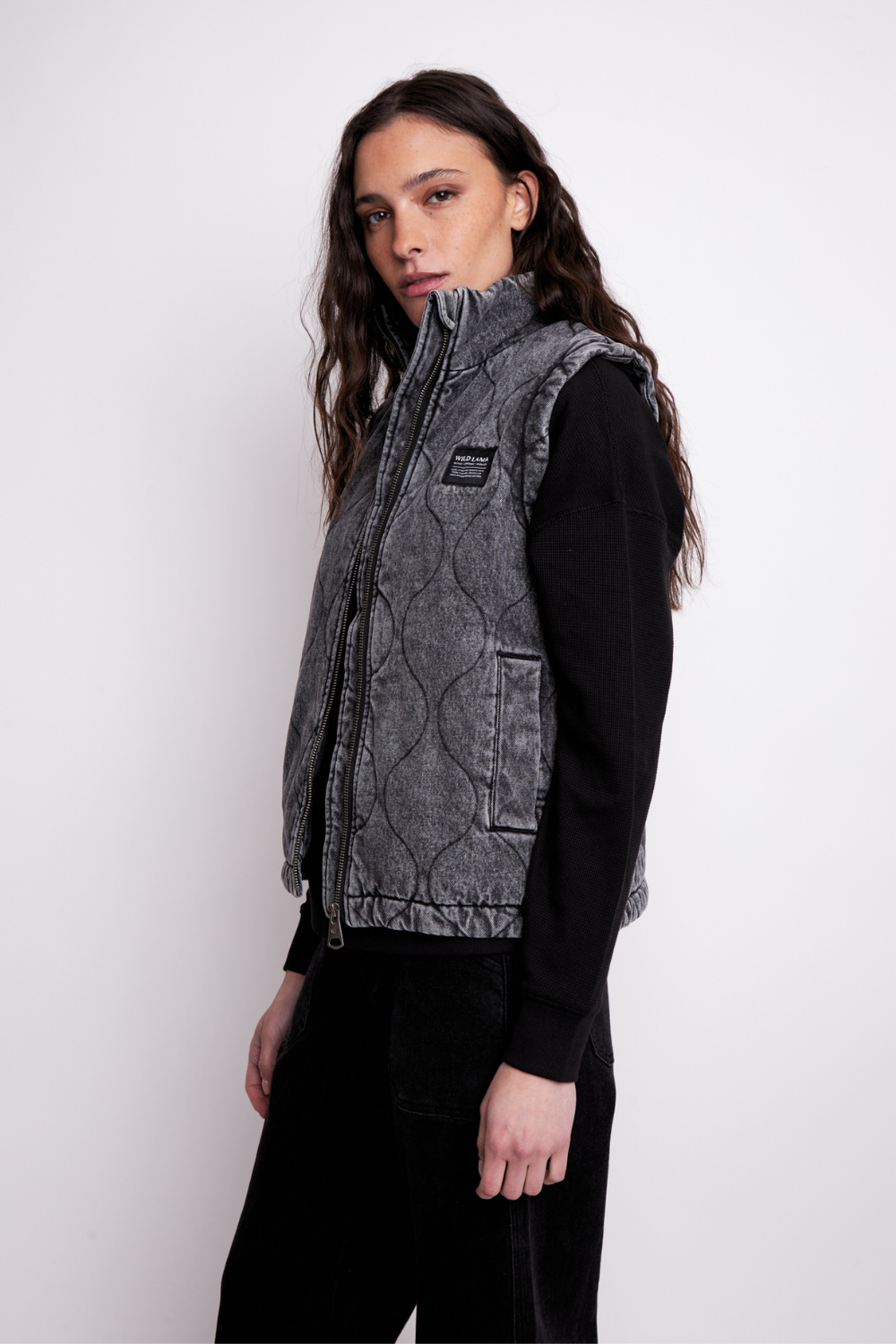 Chaqueta Roma Orgánica Denim Negra Mujer