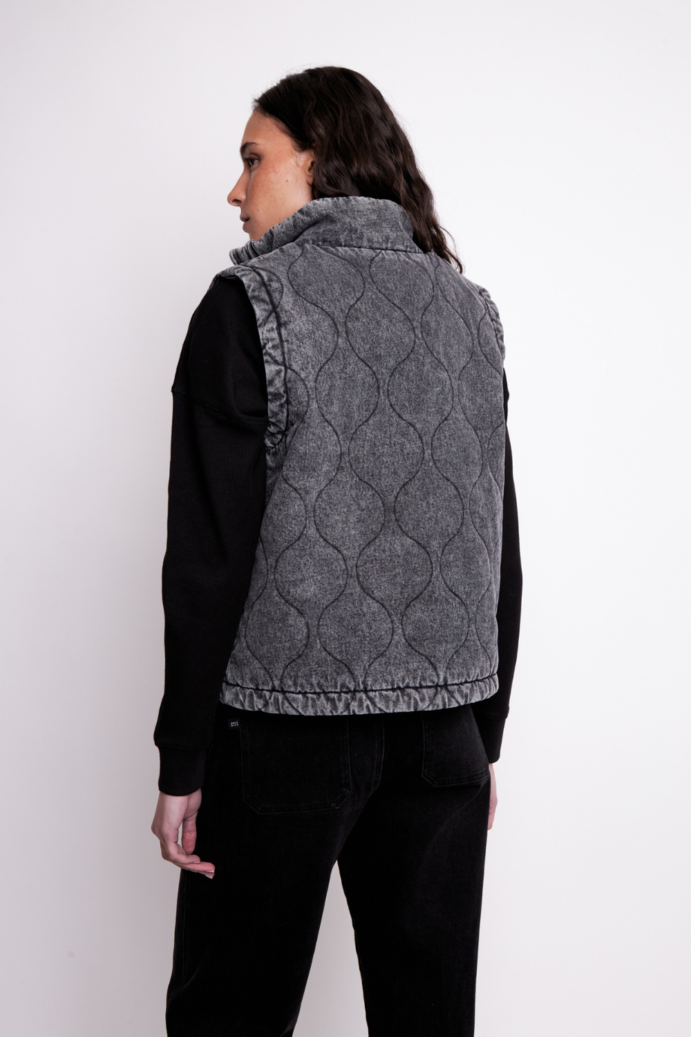 Chaqueta Roma Orgánica Denim Negra Mujer