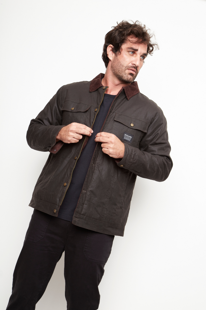 Chaqueta Regent Wax Orgánica Verde Militar Hombre