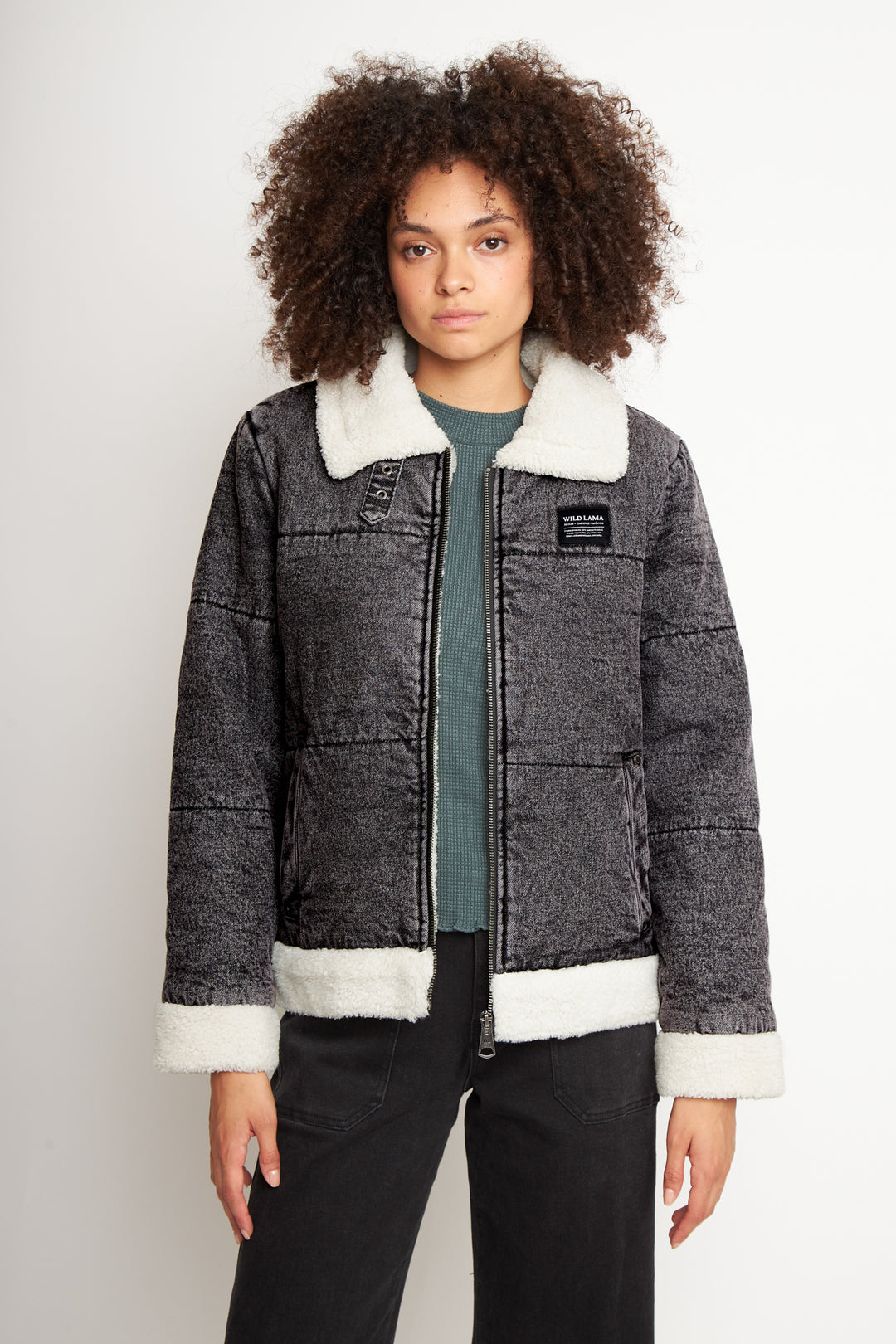 Chaqueta Sur Puffa Orgánica Negra Mujer