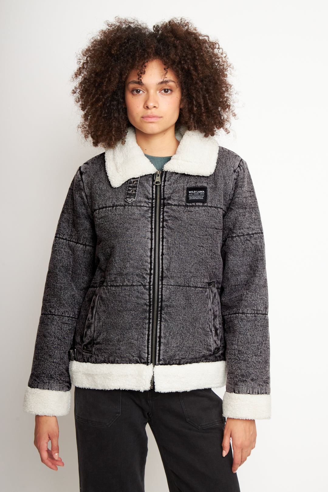 Chaqueta Sur Puffa Orgánica Negra Mujer