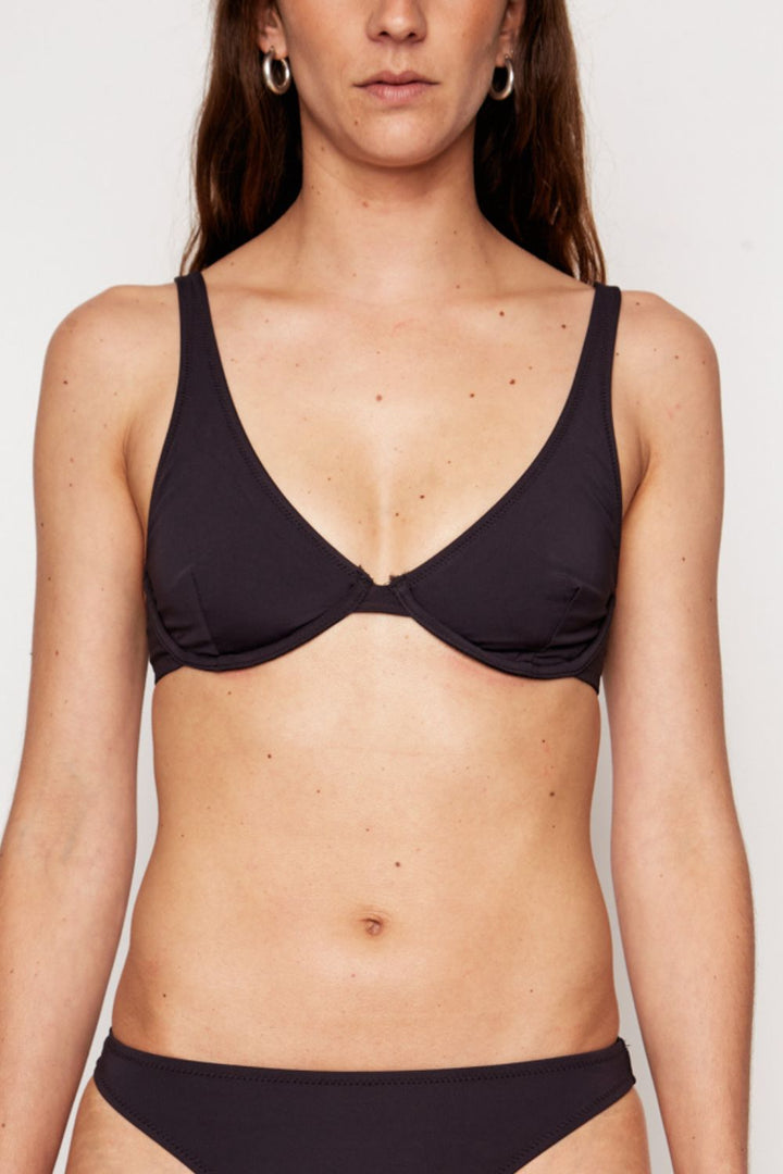 Top Bikini Floreana Reciclado Negro Mujer