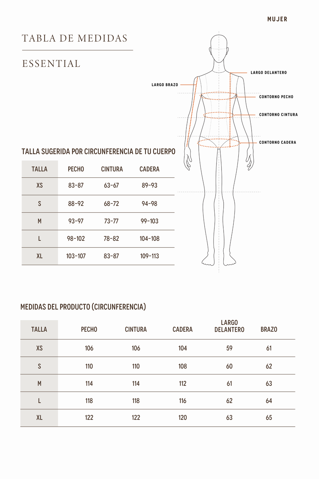 Parka Essential Reciclada Terracota Mujer