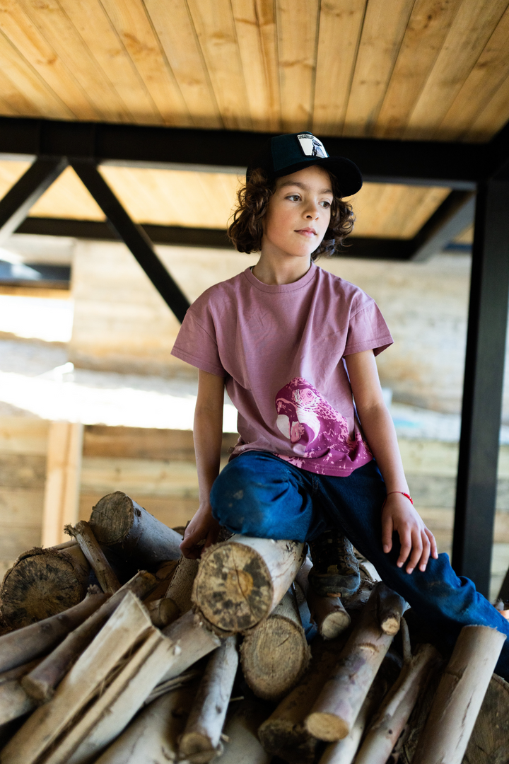 Polera Yagana Orgánica Rosada Kids