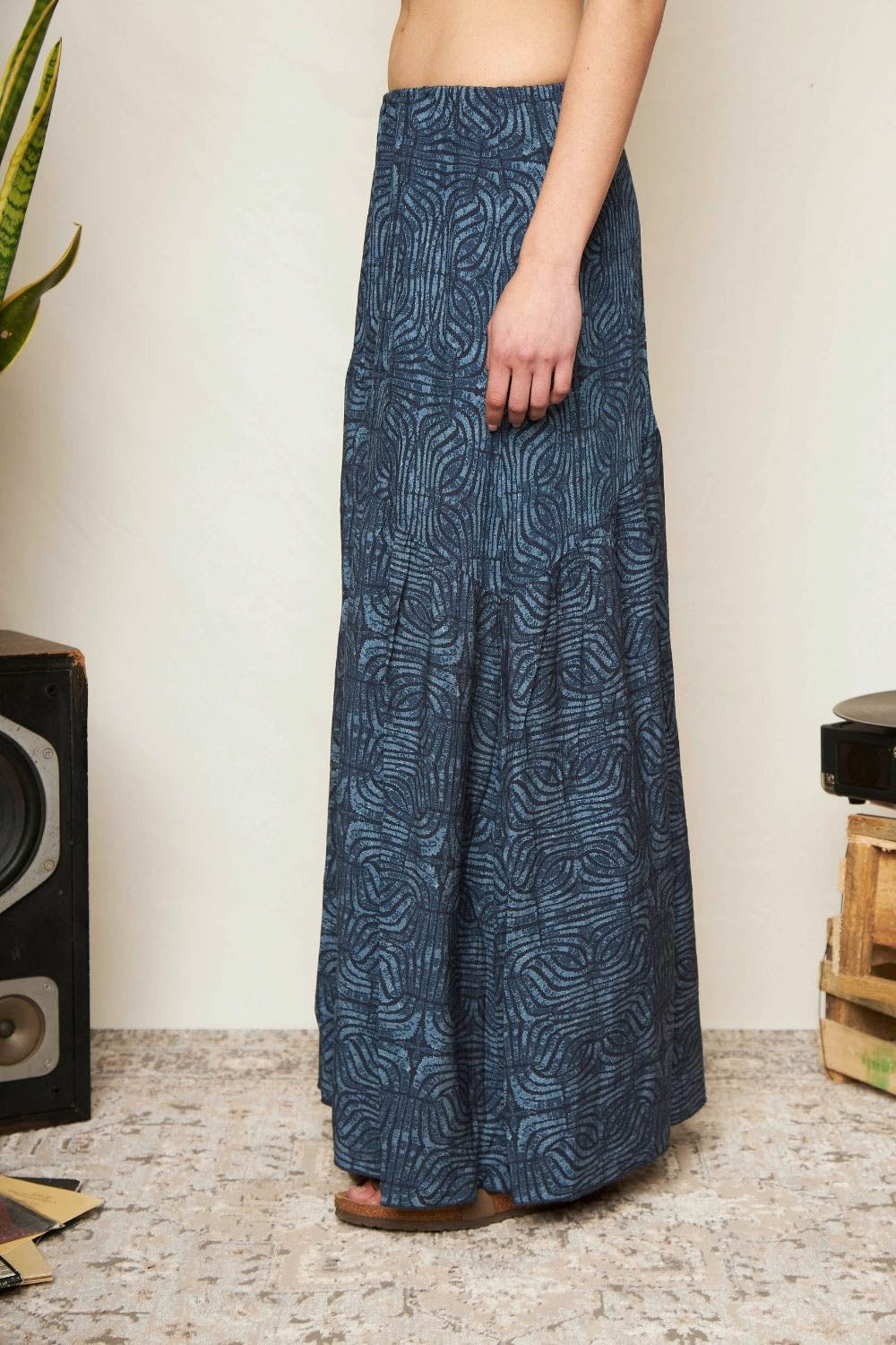 Falda Ina Print Azul Mujer