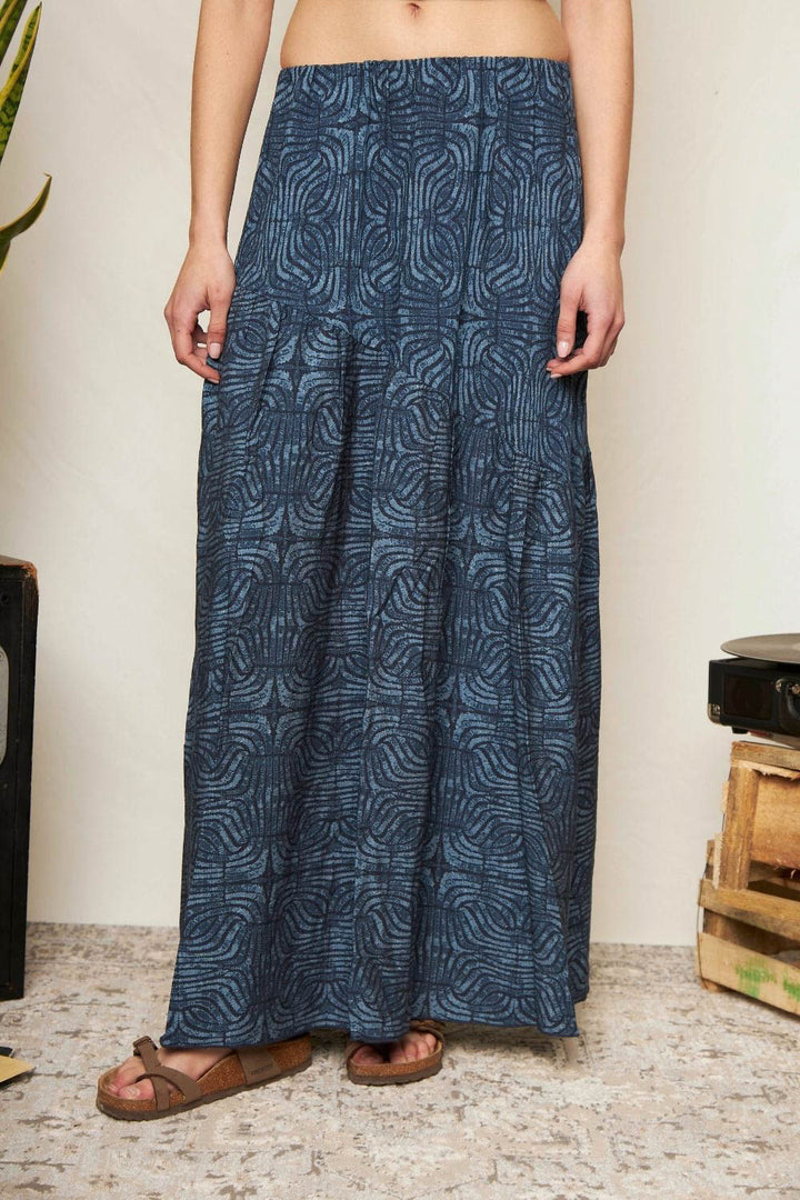 Falda Ina Print Azul Mujer