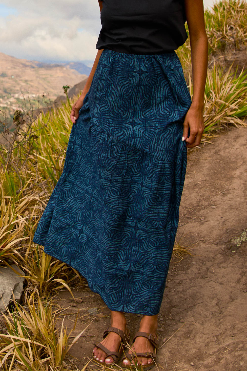 Falda Ina Print Azul Mujer