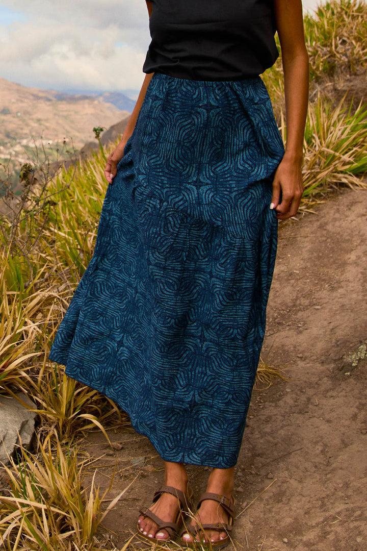 Falda Ina Print Azul Mujer