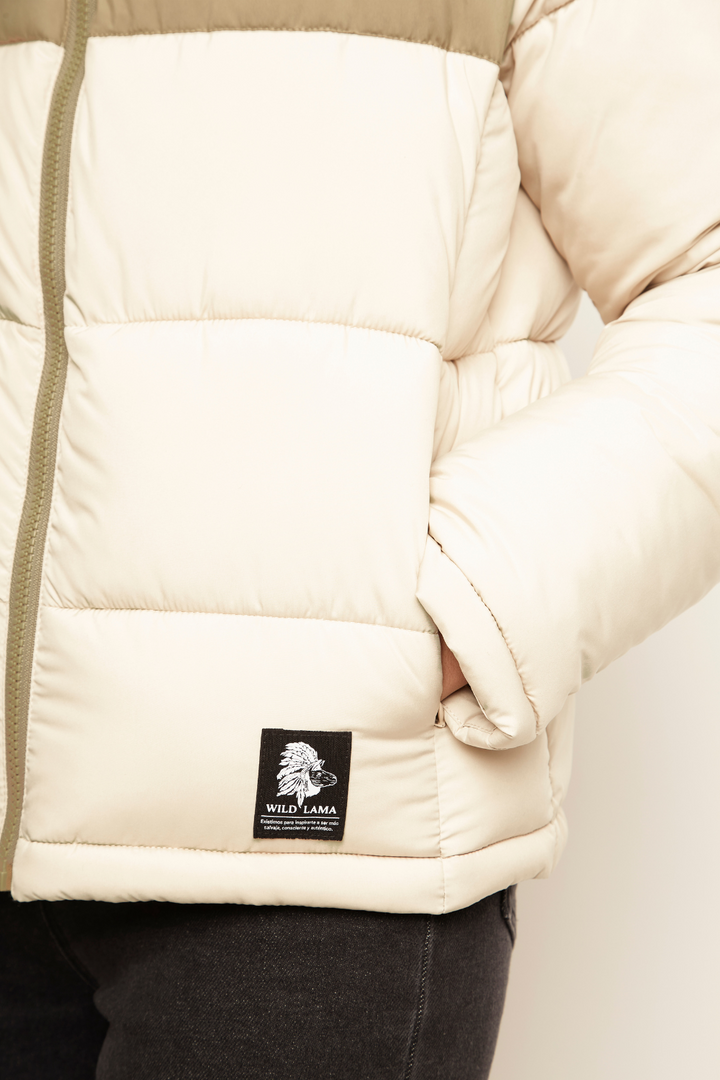 Parka Essential Reciclada Café Claro y Beige Mujer