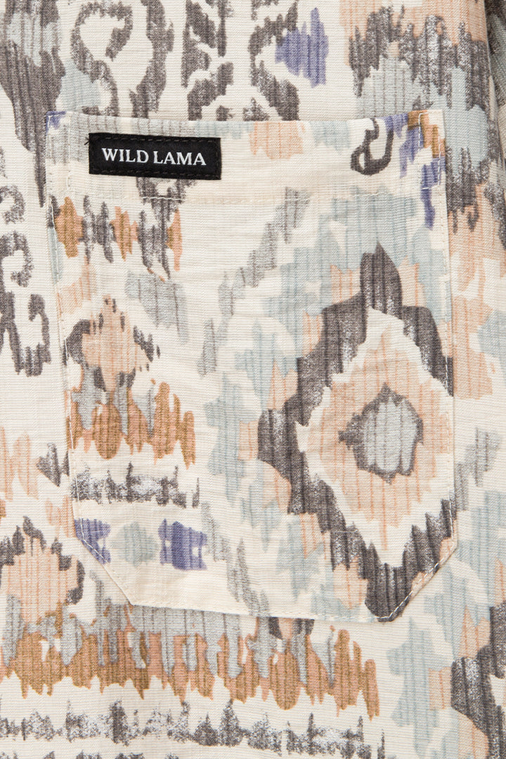 Guayabera Ecuador Print Beige Hombre