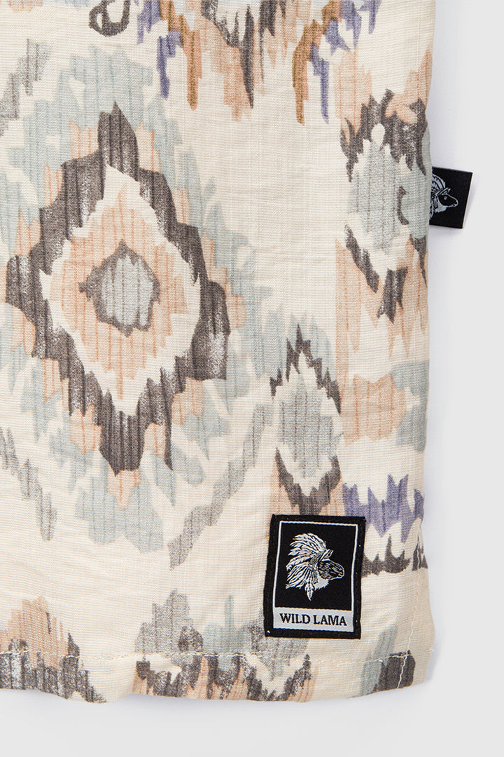 Guayabera Ecuador Print Beige Hombre