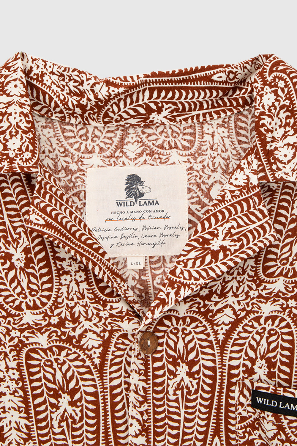 Guayabera Ecuador Paisley Burdeo Hombre