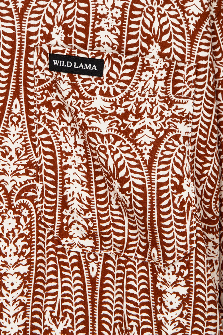 Guayabera Ecuador Paisley Burdeo Hombre