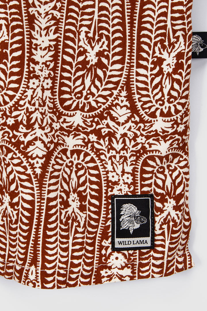 Guayabera Ecuador Paisley Burdeo Hombre