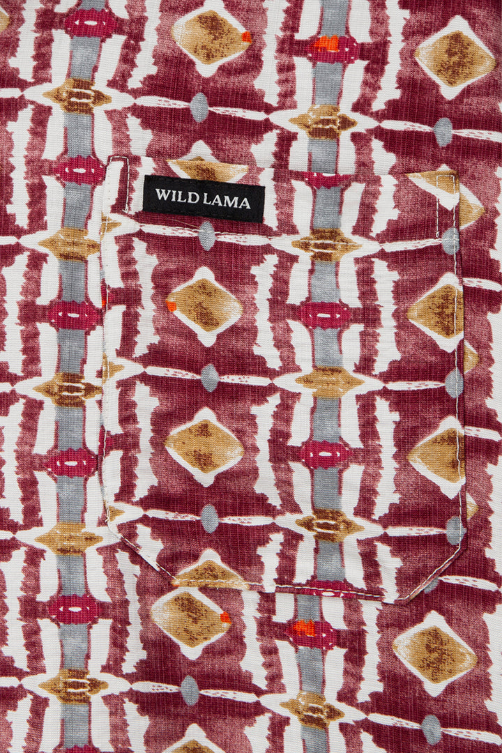 Guayabera Ecuador Burdeo Hombre