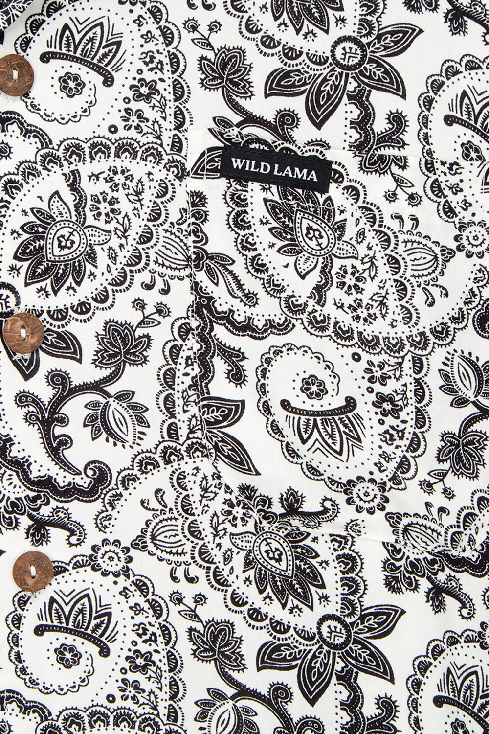 Guayabera Ecuador Paisley Blanco y Negro Hombre