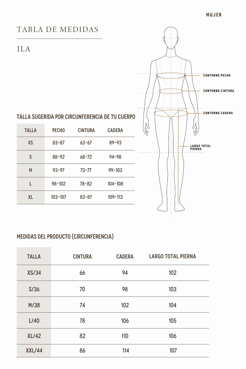 Pantalón Ila Beige Mujer