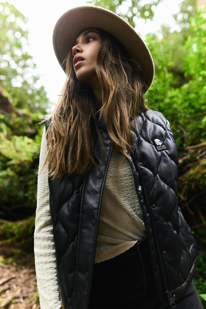 Parka Aines Sin Mangas Reciclada Negro Mujer