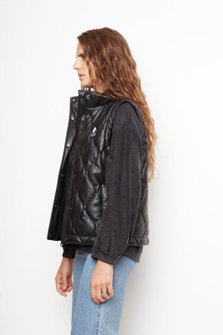 Parka Aines Sin Mangas Reciclada Negro Mujer