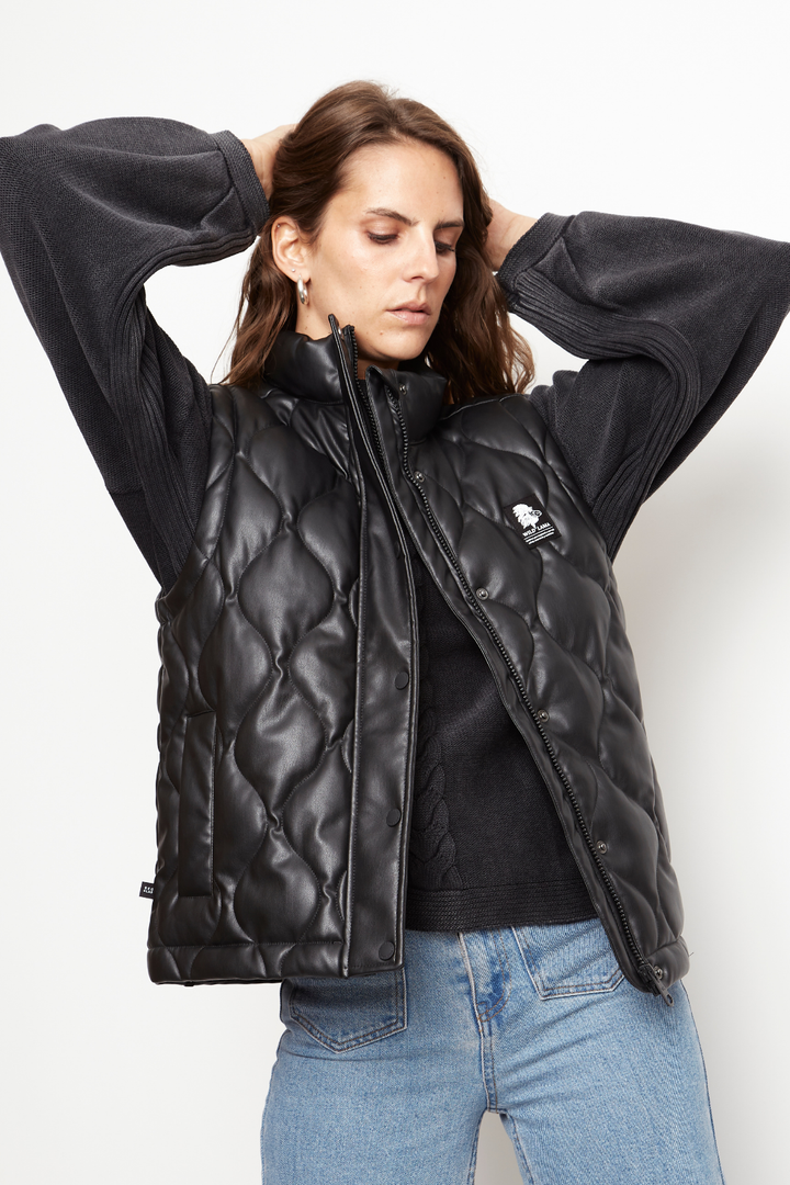 Parka Aines Sin Mangas Reciclada Negro Mujer