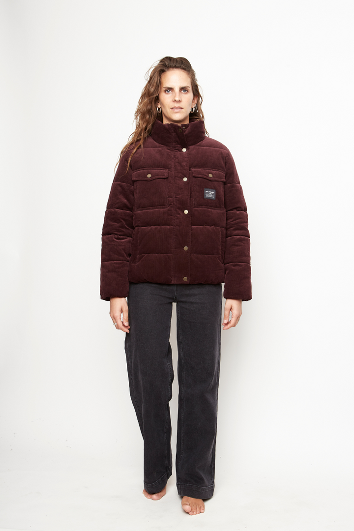 Parka Chic Puffa Orgánica Burdeo Mujer