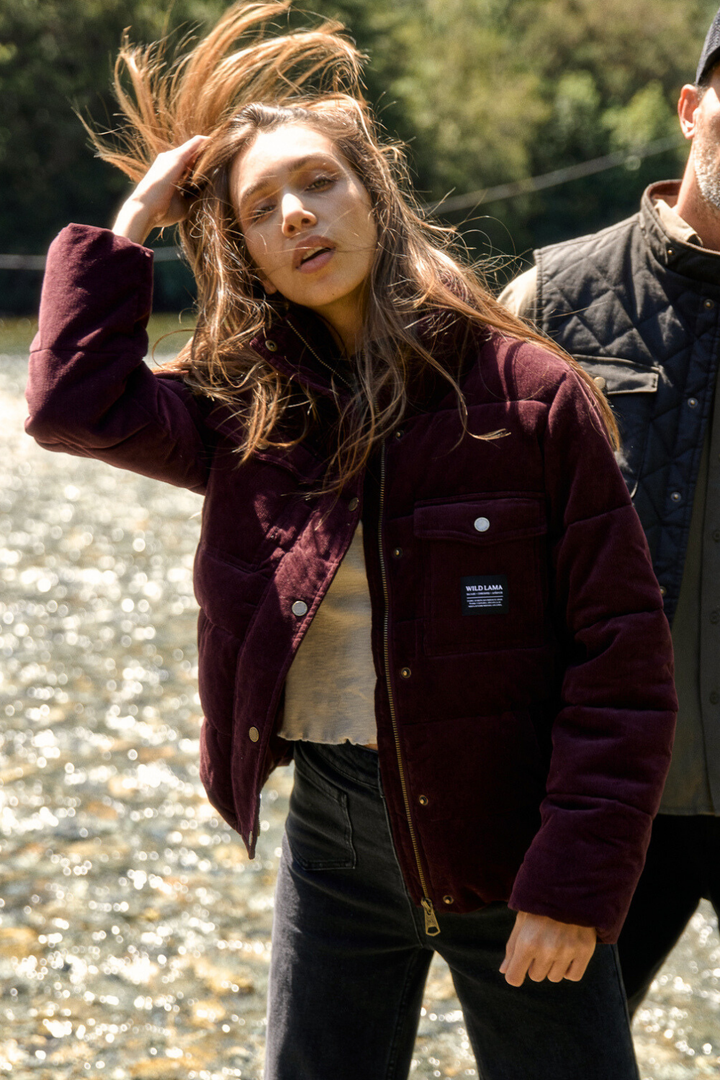 Parka Chic Puffa Orgánica Burdeo Mujer