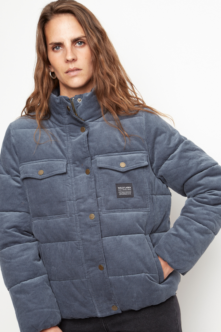 Parka Chic Puffa Orgánica Gris Azulado Mujer