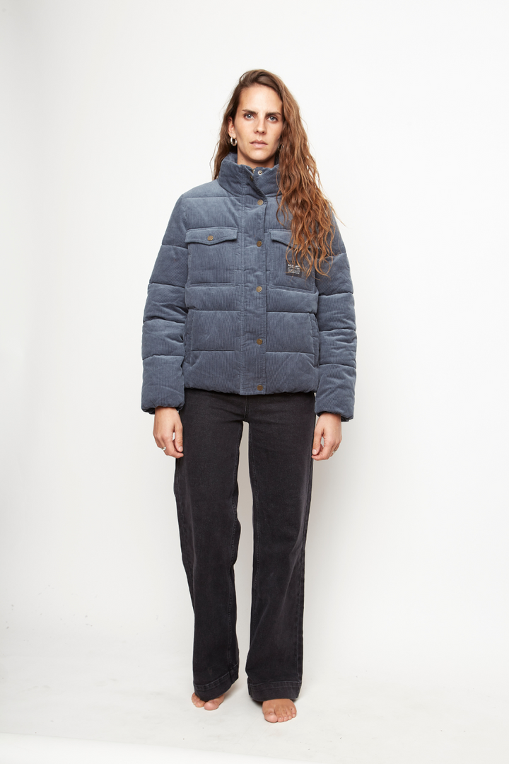 Parka Chic Puffa Orgánica Gris Azulado Mujer