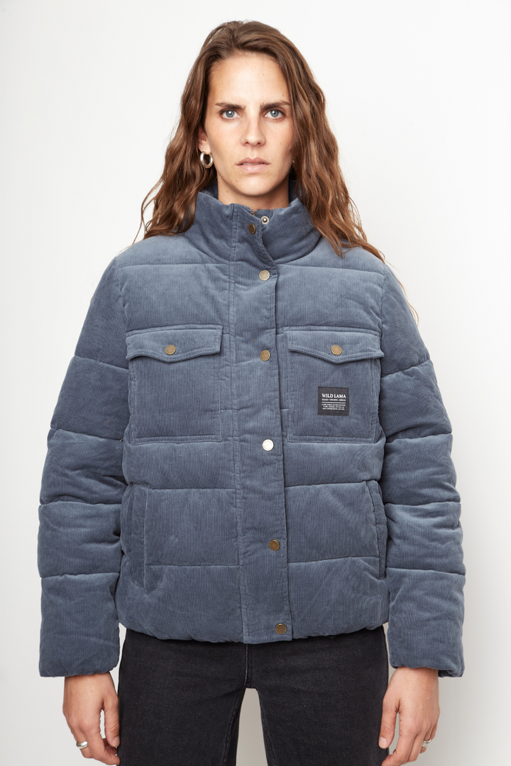 Parka Chic Puffa Orgánica Gris Azulado Mujer