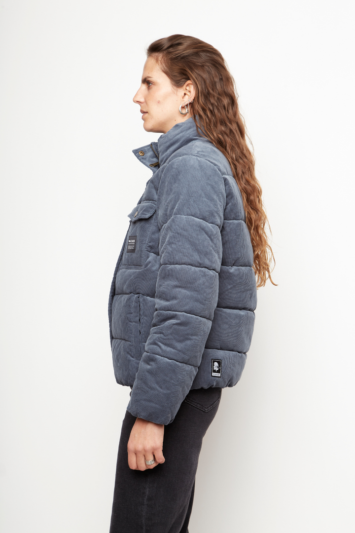 Parka Chic Puffa Orgánica Gris Azulado Mujer