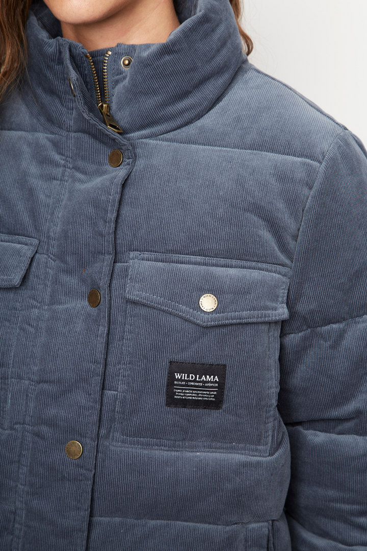 Parka Chic Puffa Orgánica Gris Azulado Mujer
