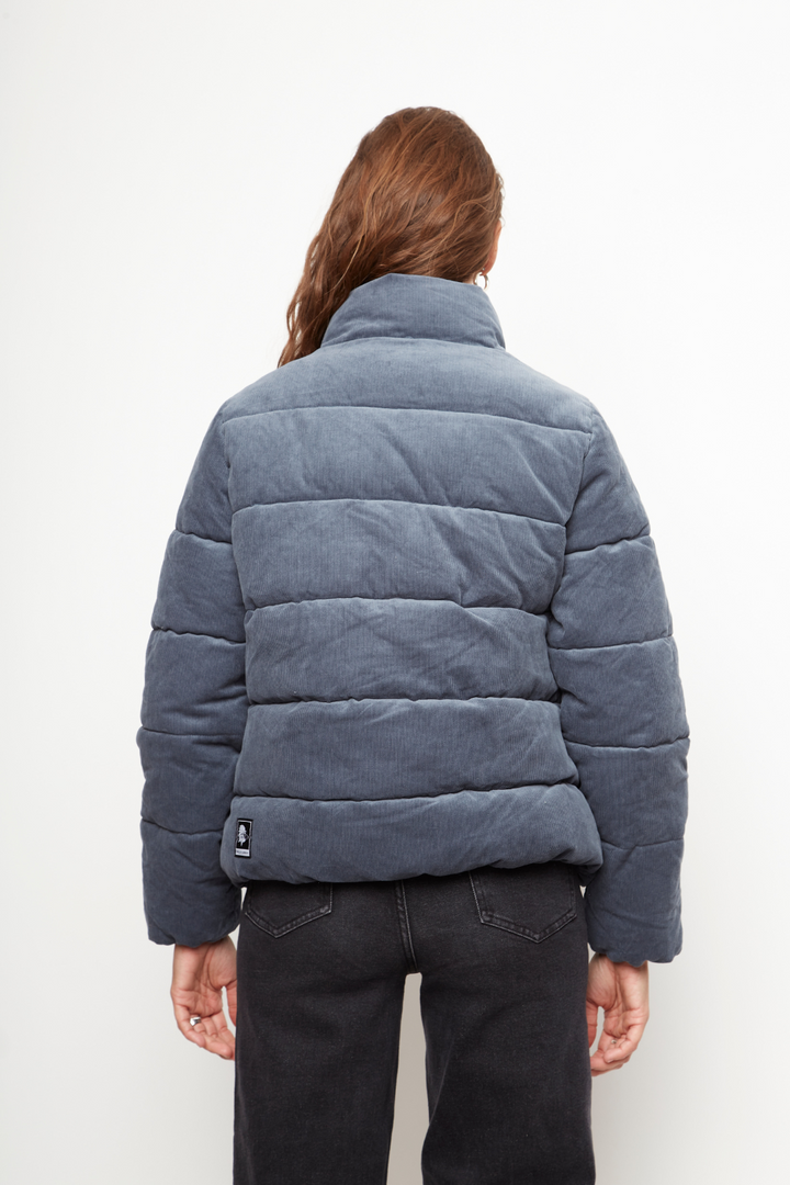 Parka Chic Puffa Orgánica Gris Azulado Mujer