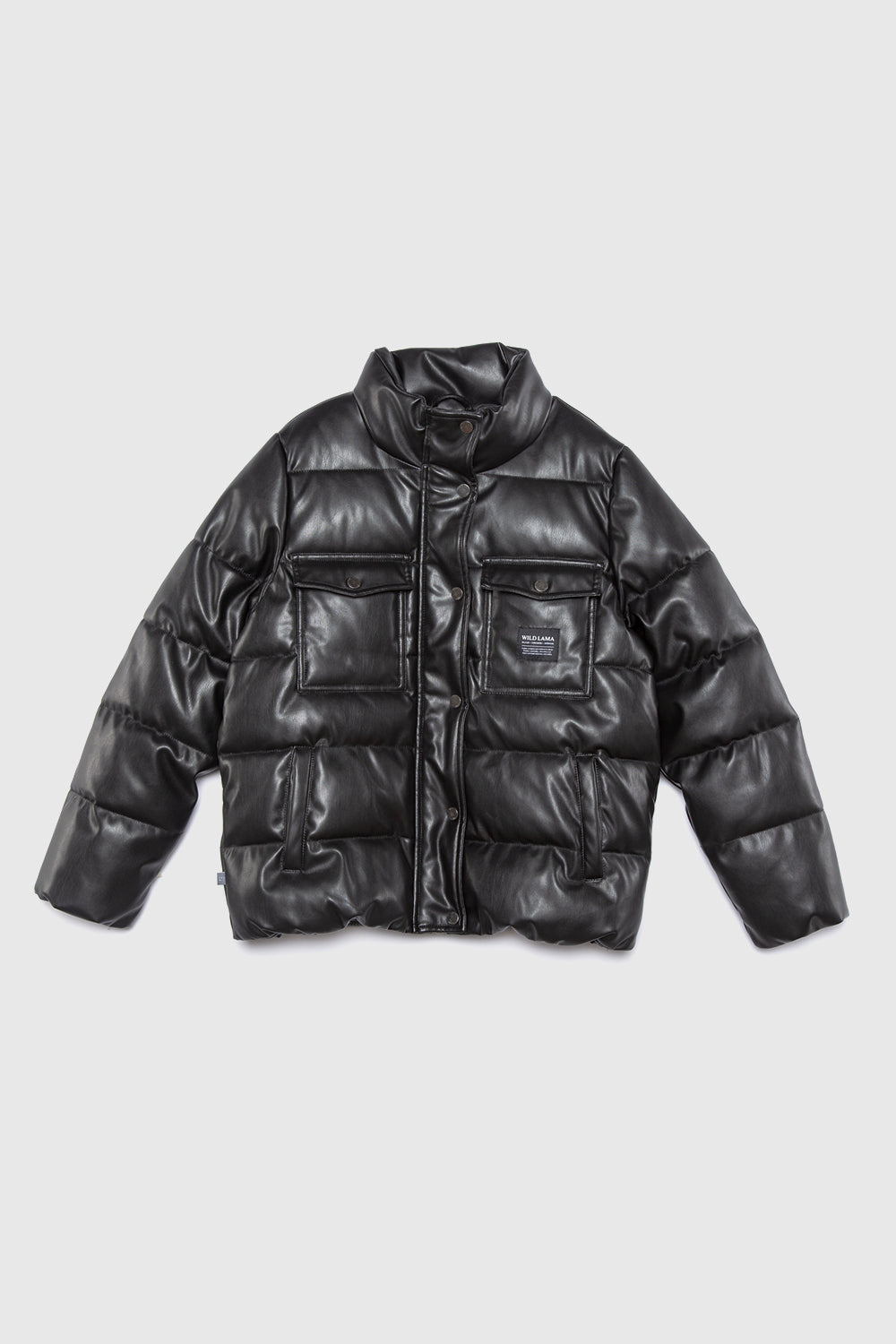 Parka Chic Puffa PU Orgánica Negra Mujer