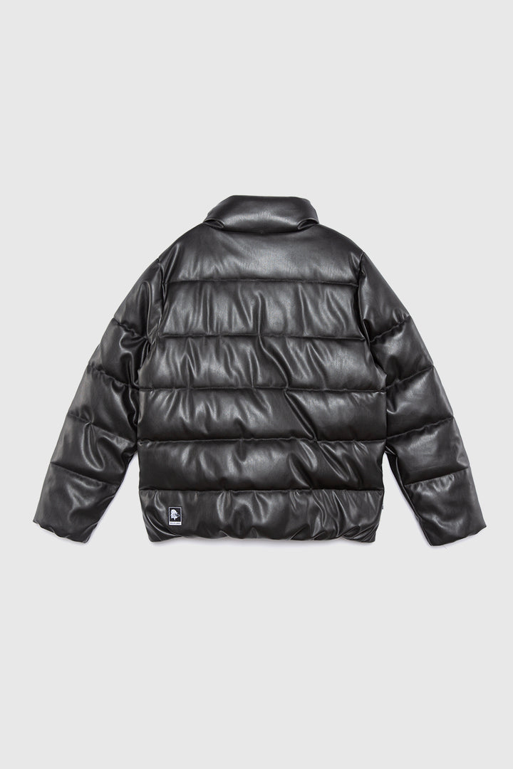 Parka Chic Puffa PU Orgánica Negra Mujer