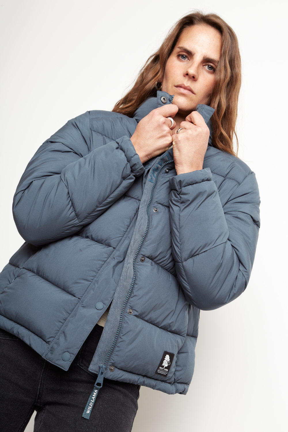 Parka Essential Reciclada Gris Azulado Mujer