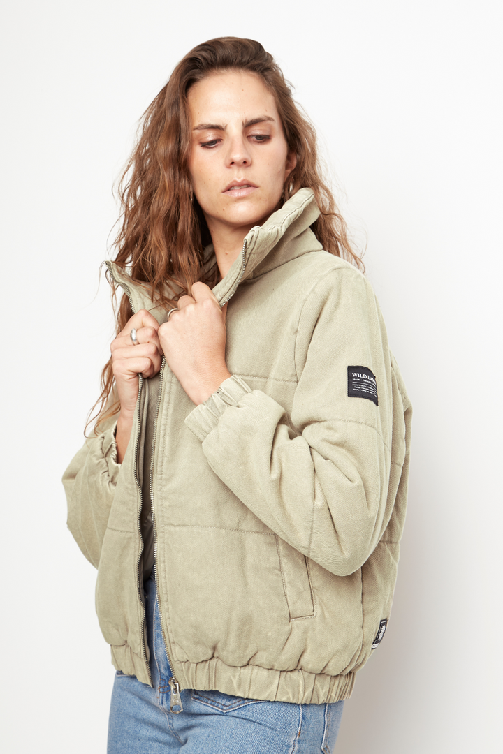 Parka Puffa Silveria Orgánica Verde Mujer