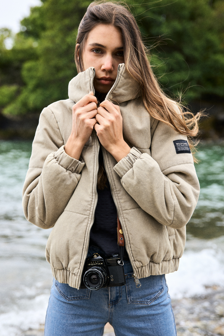 Parka Puffa Silveria Orgánica Verde Mujer