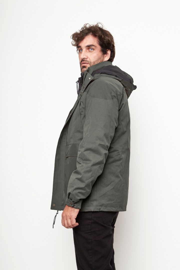 Parka Ruga 3 en 1 Reciclada Verde Hombre