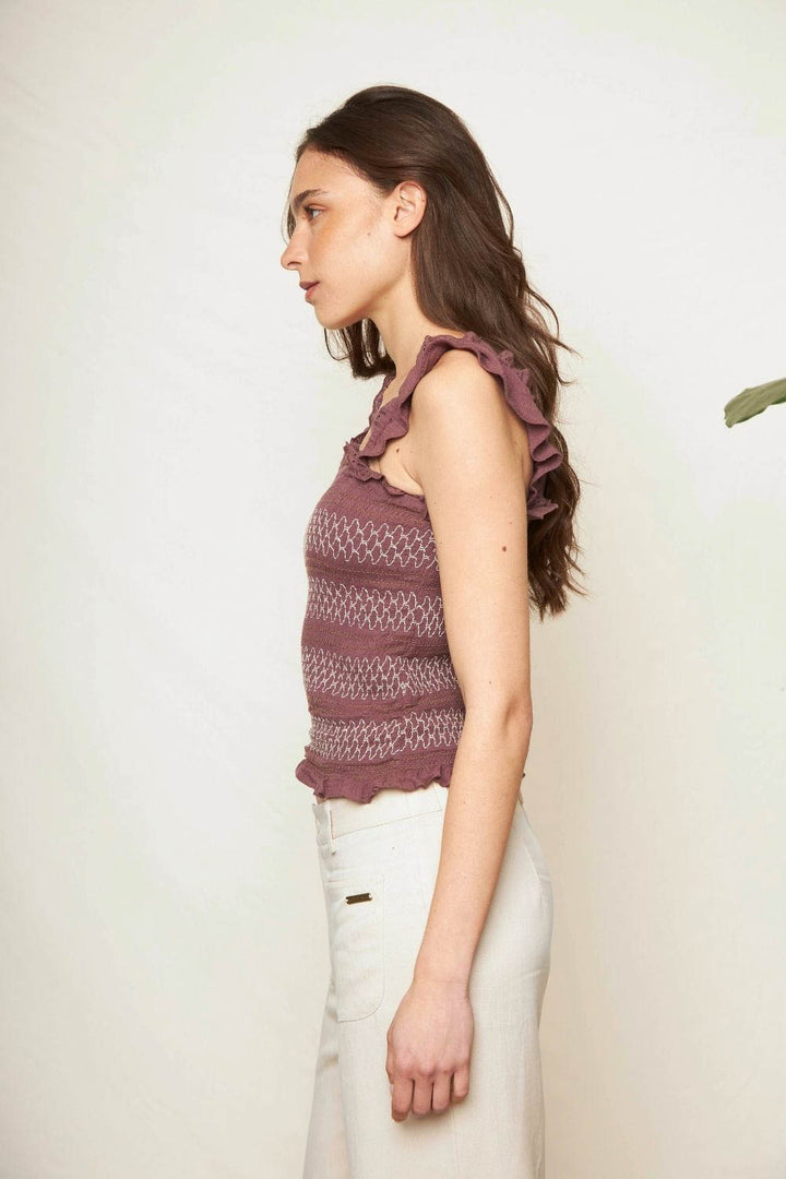 Polera Mako Burdeo Mujer