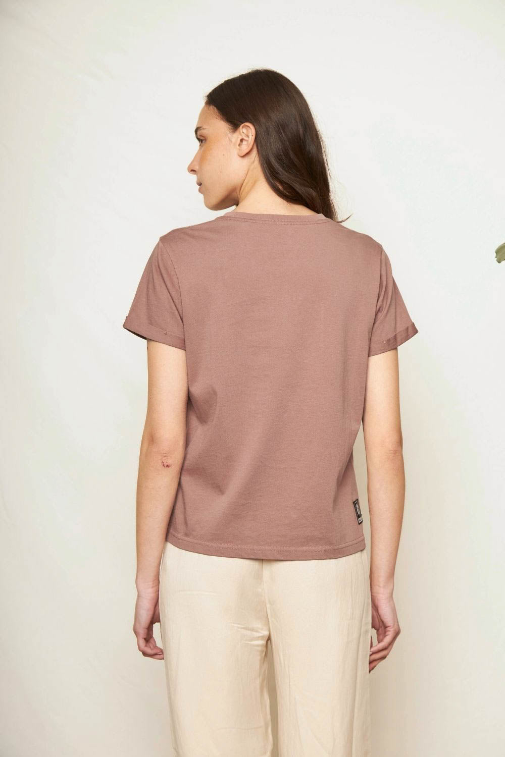 Polera Mira Orgánica Rosada Mujer