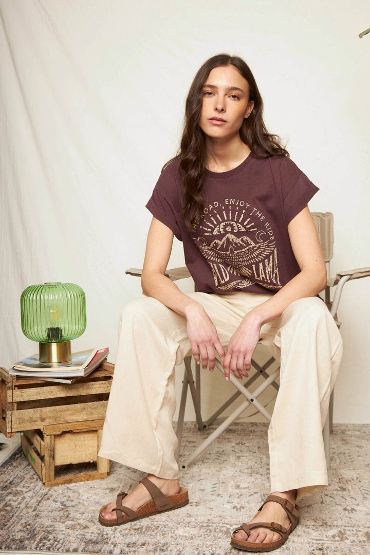 Polera Nirva Orgánica Burdeo Mujer