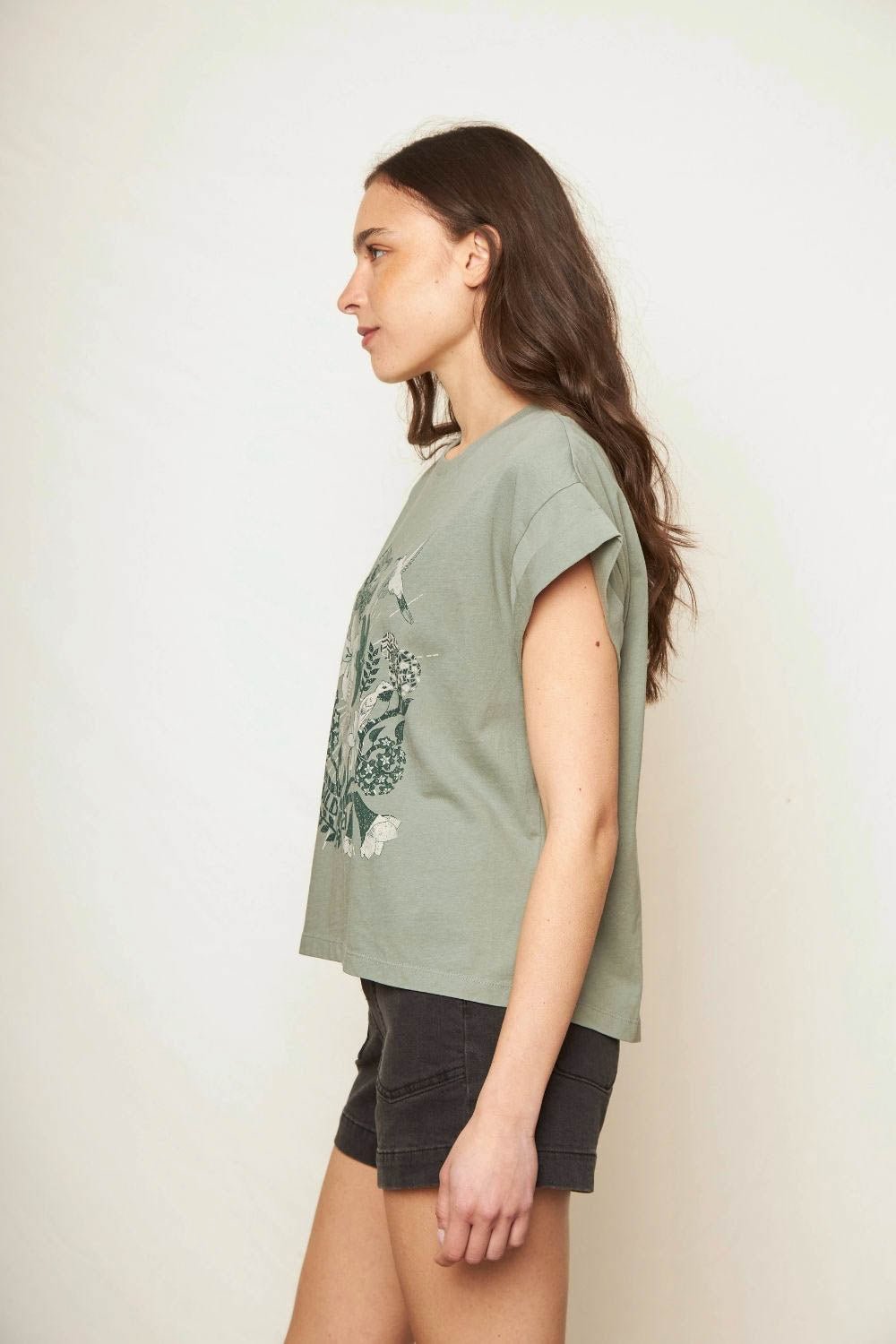 Polera Nirva Orgánica Verde Mujer