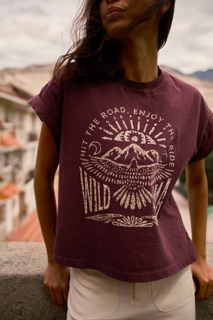 Polera Nirva Orgánica Burdeo Mujer
